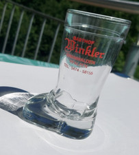 Vintage - Mini Glas Stiefel - GASTHAUS WINKLER Pfalzen  -  8,5 cm