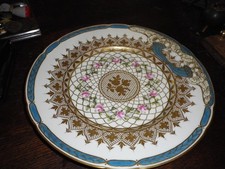 KPM Berlin großer Jugendstilteller mit reichen Emaille- und Goldrelief STB 1918