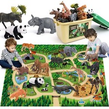 FRUSE Tiere Figuren Spielzeug mit 145x98cm Aktivität Spielmatte 12 Stück