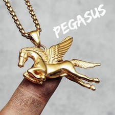 Goldfarbene Pegasus Halskette