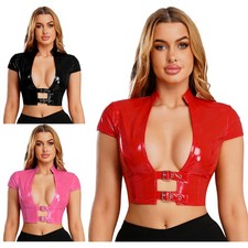Damen PVC Wet Look Leder Sexy