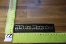 Alter Aufkleber Musik HiFi TV Audio Video HIFI IM HINTERHOF Berlin Kreuzberg