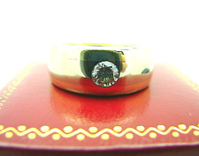 Herren Brillant Solitär Ring 585 Gold 0,38 ct. Diamant Ring Gr.58 Tricolor