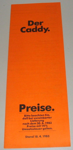 Prospekt preisliste caddy - vw,