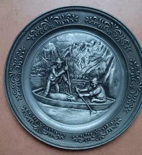 Zinnteller,  Wandteller, Jagdmotiv