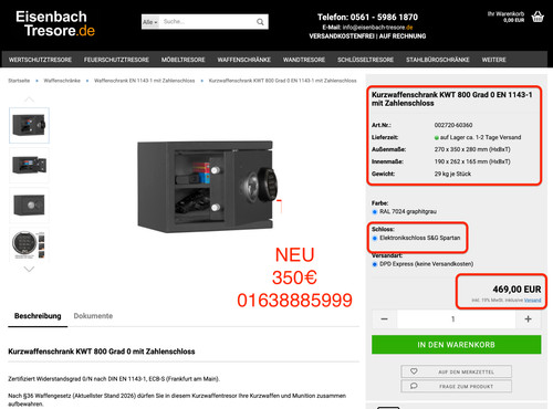 Waffenschrank zahlenschloss - waffenschrank,