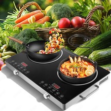 3500W Doppelkochplatte Glaskeramik Kochfeld 2 Platten Timer Touch Control Einbau