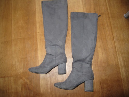 Graue wildlederoptik stiefel - graue,