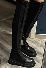 Overknee Leder Strech Overknee Stiefel Gr. 40 Neu Mit Etikett Plateau Schwarz