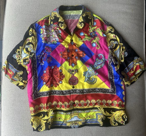 Versace seidenhemd gemustert - seidenhemd,