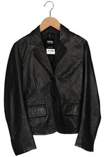 Stefanel Jacke Damen Anorak Jacket Kurzmantel Gr. EU 34 Leder Schwarz #kgjx70r