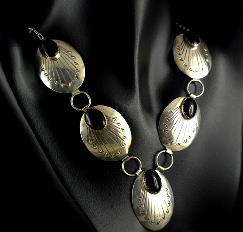 Kette silber indianer onyx - kette,
