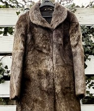 Schöner langer Echtfell NUTRIA Mantel, Pelzmantel in L/XL Fell, Pelz, Winter