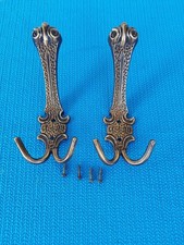 Garderobenhaken 2 Stk Messing   Topzustand