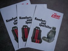 3x Prospekt und Preisliste für Lizenz. 1991 Wiechers Carat Sportsitz Schalensitz