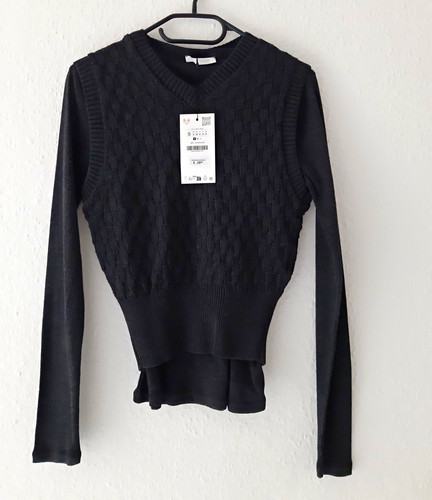 Zara strick pullover - strick, schwarz