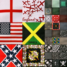 Bandana Halstuch 100% Baumwolle Tuch Kopftuch Blumen Skull Flaggen Sport