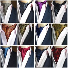 Herren Paisley Houndstooth Cravat breiten Krawatten Tupfen Flower Ascot Schal