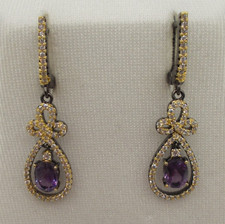 Amethyst - Ohrringe, Ohrhänger, Ohrstecker    Sterlingsilber 925  vergoldet
