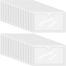 100 Stück Etikettenhalter Selbstklebend, 10 X 6 Cm Wasserfest Beschriftungsfenst