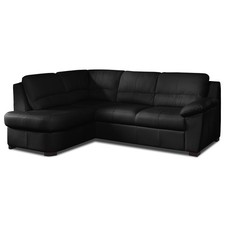 Ledersofa - schwarz -