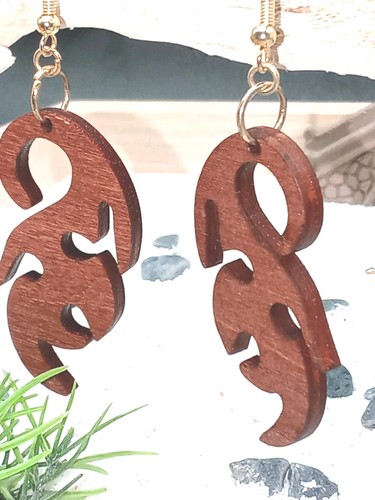 Holz ohrstecker earing wood - ohrstecker,