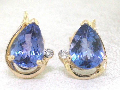 Tansanit ohrstecker 14kt gold - 14kt,