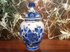 DE PORCELEYNE FLES Delft, schöne Deckelvase 32cm mit  Blumendekor