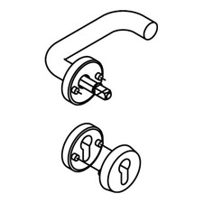 HEWI Halbgarnitur Türdrücker Set Schutzrosette Edelstahl XA 8mm 111XAH22