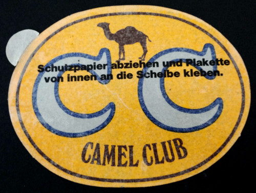 Werbe aufkleber camel club - cc,