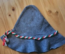 Gaudihut Hut Spitzhut Faschingshut Kordel Seppelhut anthra  Kordel rot/weiß/grün