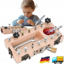 Montessori Holz Schraubbrett Kinder Spielzeug ab 3+ Jahre Busy Board Lehrhilfen