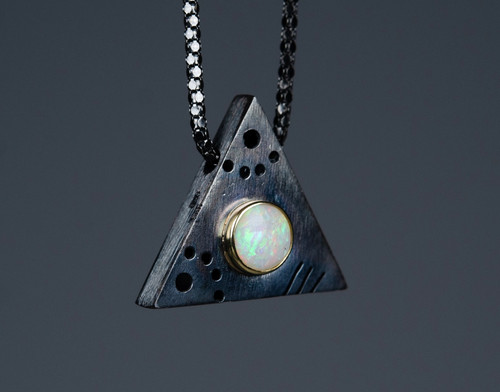 585 gold 925 silber - silber,, oxidiert