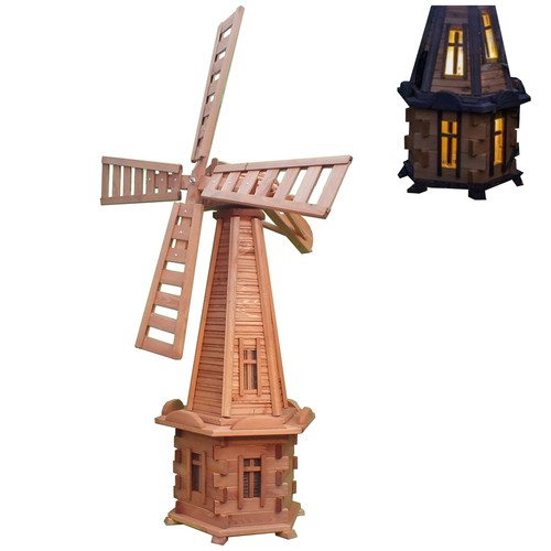 Hölzerne gartenwindmühle w7s - gartenwindmühle,