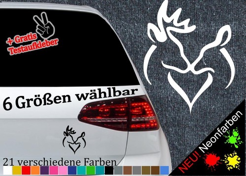 Hirsch reh aufkleber herz wald - aufkleber,