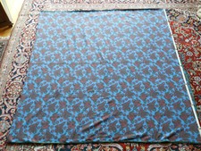 Neue Wollfleece Decke blau mit Paisley Muster, quatratisch 1,50 m