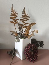 10 tlg Set Farn Edelrost Metall Garten Deko Topfstecker Vintage Chic Landhaus 