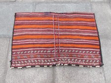 Vintage Traditionell Handgemacht Orientalisch Wolle Orange Rot Tribal Kelim Bag