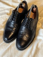2318Gordon Bros. 42 UK 8,5 Herrenschuh rahmengenäht Budapester schwarz NEUwertig
