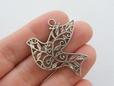 4 Vogel Taube Charms Antik