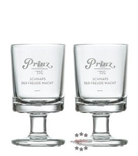 Prinz: 2 x Original Schnaps-Glas "Stamperl" mit Stiel klein 0,02 l Eichung