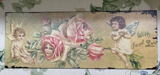 Blechschild Shabby Engel ❤️ Blumen Rosen Wand-Deko Nostalgie Vintage 39,5x15