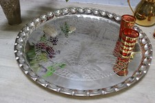 53 cm  Ø Orient arabisch Messing Tisch tablett Teetisch Teller beisteltisch SILB