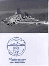 D 184 Zerstörer HESSEN , Bundesmarine, Foto mit Schiffstempel