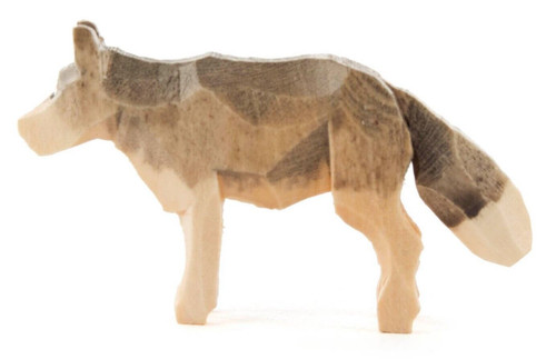 Miniatur figur wolf geschnitzt - wolf,