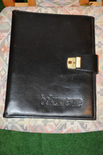 Dokumentenmappe, Ledereinband, schwarz für A4-Dokumentenhüllen