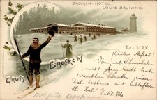 Litho Brocken Nationalpark Harz, Brockenhotel, Louis Brüning,... - 11016653