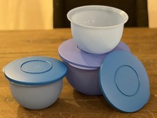 Tupperware Junge Welle Schüssel Set mit Deckel Blau 2,5L, 2x1,3L NEU OVP