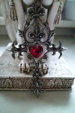 Alchemy Gothic Kreuz Barock Renaissance Vampir Herz karmin Rubin Cross Passion
