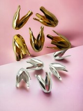 Perlenkappen Tulpe silber